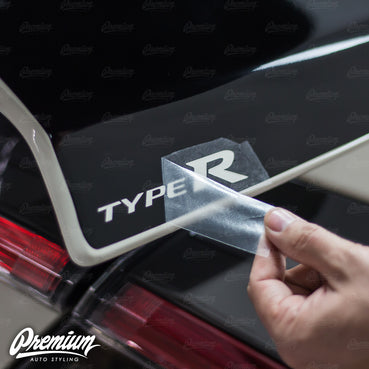 Wing End Plate with Type R Logo Cut out - Gloss Black | 2016-2021 Honda Civic Type R