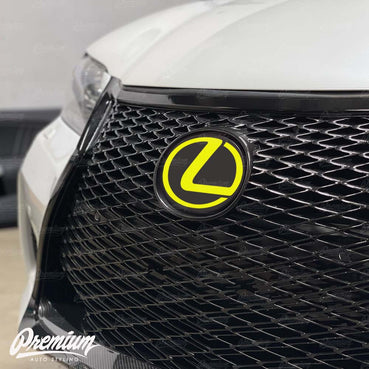 lexus front emblem overlay custom color vinyl