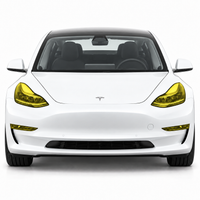 2018–2023 Tesla Model 3 & Model Y Yellow Headlight PPF Tint Overlays | Pre-Cut Pair