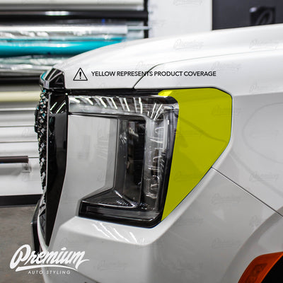 Headlight Amber Delete Vinyl Overlay - Gloss Black | 2021-2023 GMC Yukon Denali