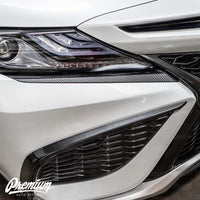 Carbon Fiber Lower Headlight  Accent Overlays | 2021-2024 Toyota Camry SE / XSE