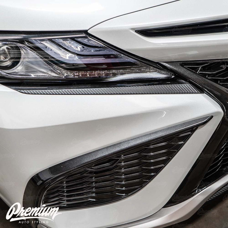 Carbon Fiber Lower Headlight  Accent Overlays | 2021-2024 Toyota Camry SE / XSE