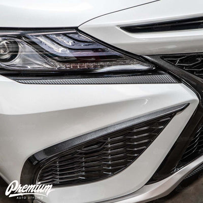Carbon Fiber Lower Headlight  Accent Overlays | 2021-2024 Toyota Camry SE / XSE