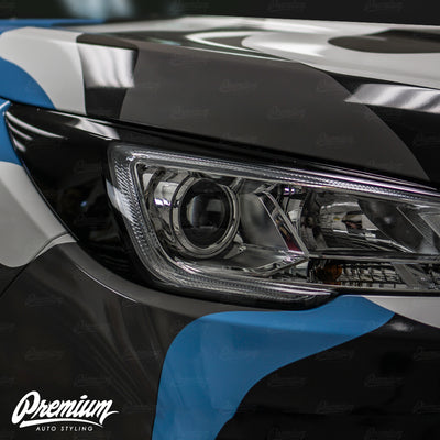 Headlight Amber Delete with Eyelid Overlay - Gloss Black Vinyl | 2019-2021 Subaru Ascent