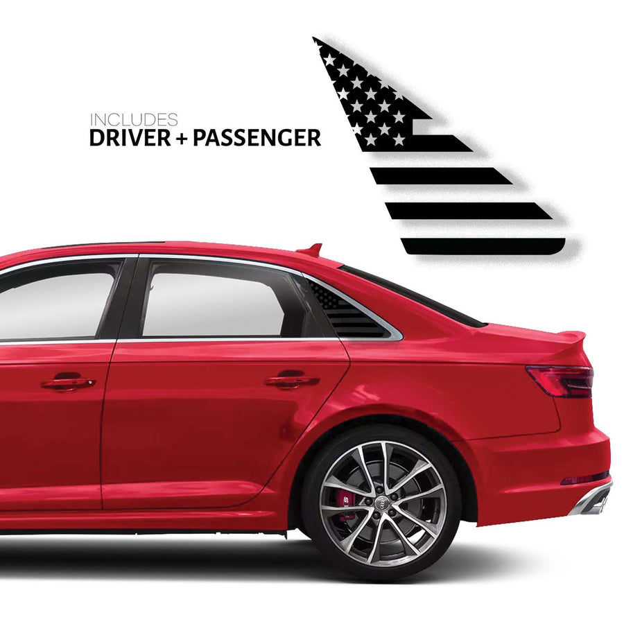 US Flag Qtr Window Decal - 2017-2019 Audi B9 A4/S4/RS4