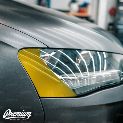 Headlight Amber Delete Vinyl Overlay - Gloss Black | 2013-2016 Audi A4