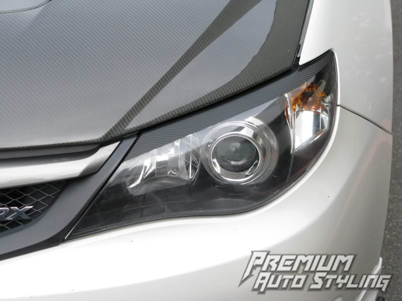 Headlight Eyelid Carbon Fiber Vinyl Overlays | 2008-2014 WRX/STI