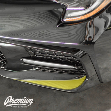 2020-2022 Toyota Corolla Sedan Front Bumper Accent Overlays - Carbon Fiber | E210