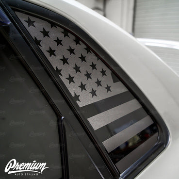 2008-2014 Subaru WRX Sedan US Flag Quarter Window Decal Set