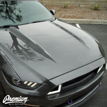 2015-2017 Ford Mustang Hood Stripe Kit The Coyote V1 Vinyl Overlay
