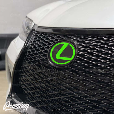 lexus front emblem overlay custom color vinyl