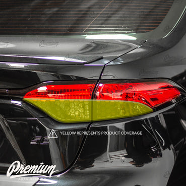 2020-2022 Toyota Corolla Sedan Tail Light Smoke Overlay - Smoked Honeycomb Tint | E210