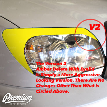 Headlight Amber Delete w/ Eyelid Vinyl Overlay V2 -Gloss Black | 2006-2009 Toyota 4Runner (4th Gen)