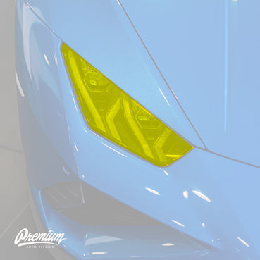 Lamborghini Huracan Yellow Headlight PPF Precuts – Rally-Style Protective Overlays