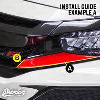 Front Bumper Under Eyelid Accent Vinyl Overlay v2 - Gloss Red