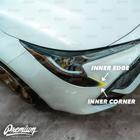 Front Bumper Accent - Under Eyelid Overlay - Gloss Black | 2019-2022 Toyota Corolla Hatchback