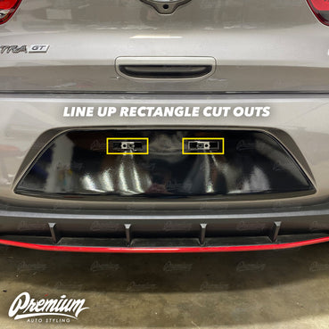 License Plate Black Out Overlay | 2019-2020 Hyundai Elantra GT N-Line Hatchback