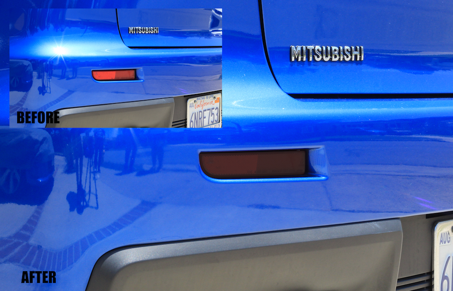 8-13 Mitsubish Lancer EVOX Precut rear bumper reflector smoked vinyl overlays