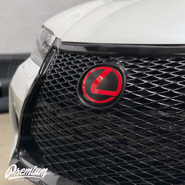 lexus front emblem overlay custom color vinyl