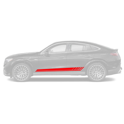 AMG Style Side Stripes DECALs For Mercedes Benz Rocker Panel | 2016 - 2023 Mercedes GLC