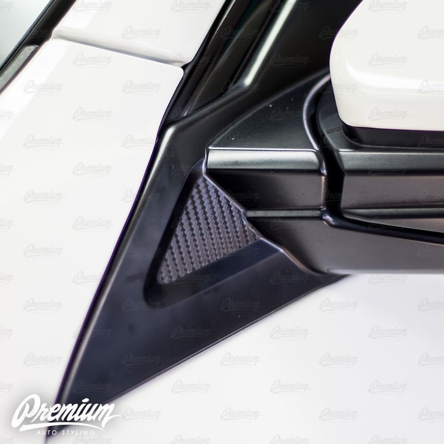 Mirror Accent Insert Vinyl Overlay - Carbon Fiber