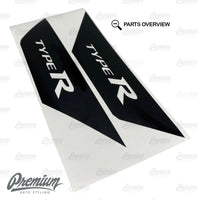 TYPE R Logo Front Side Reflector Light Overlays- Gloss Black