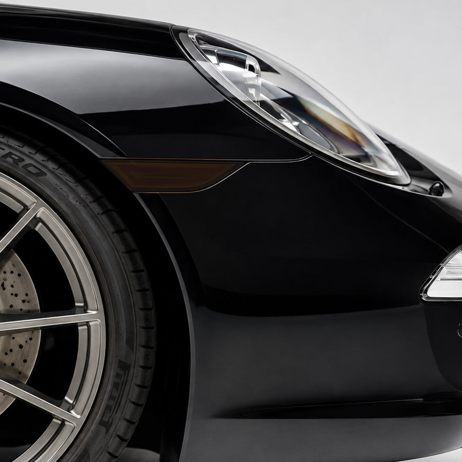 2012–2019 PORSCHE 911 CARRERA 991.1 & 991.2 FRONT SIDE REFLECTOR SMOKED TINT VINYL  OVERLAYS