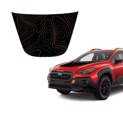 Topo Print Anti-Glare Hood Stamp - 2024+ Subaru Crosstrek