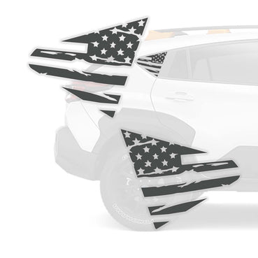 Distressed Flag Quarter Window DECAL Set