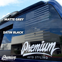 American Flag Rear Qtr Window DECAL Set - Satin Black / Satin Grey | 2015-2020 Chevrolet Tahoe