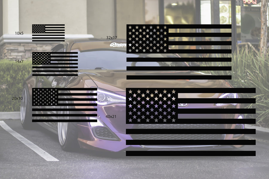Universal American Flag Window Decal Set