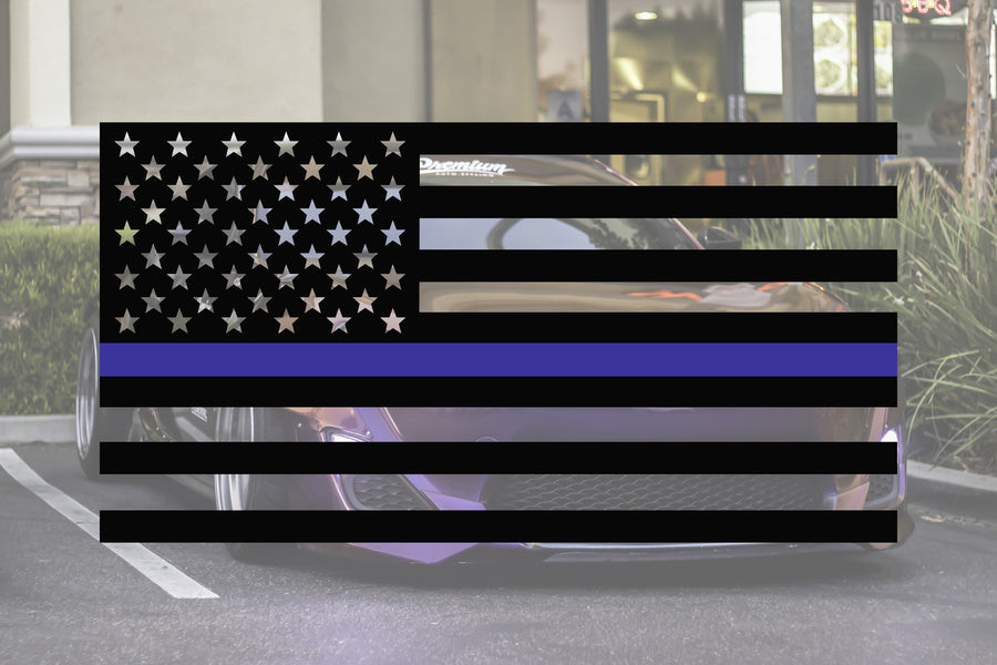 Universal Thin Blue Line Flag Decal Set