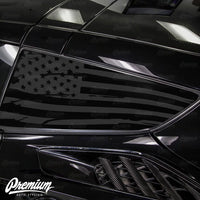 Distressed Flag Quarter Window DECAL Set (2014–2019 Corvette C7)