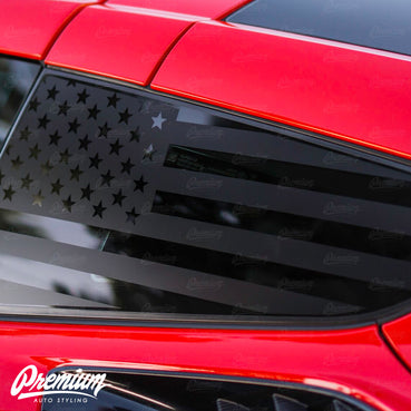 American Flag Quarter Window DECAL Set (2014–2019 Corvette C7)