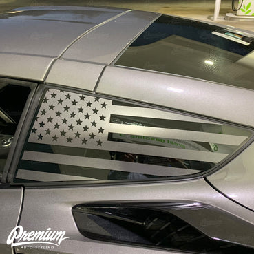 Satin Grey USA FLAG
