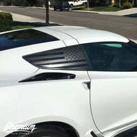 American Flag Quarter Window DECAL Set (2014–2019 Corvette C7)