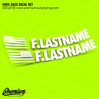USA Custom Race Decal Set