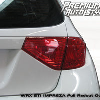 2008-2014 Subaru WRX & STI Hatchback Red Tail Light Tint Overlays Full
