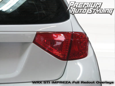 2008-2014 Subaru WRX & STI Hatchback Red Tail Light Tint Overlays Full