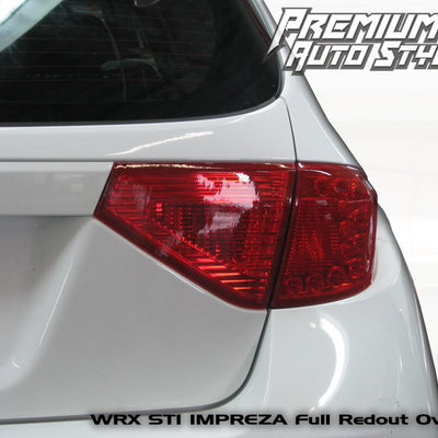 2008-2014 Subaru WRX & STI Hatchback Red Tail Light Tint Overlays Full