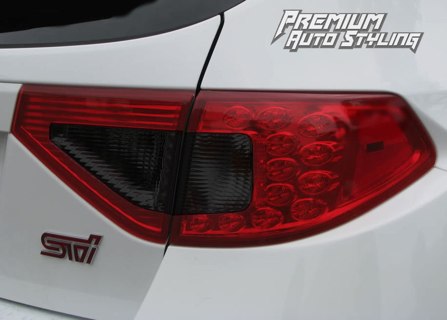 2008-2014 WRX hatchback tail light overlay - Red Tint with Smoke Tint Inners