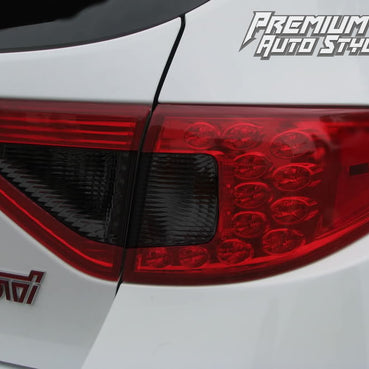 2008-2014 WRX hatchback tail light overlay - Red Tint with Smoke Tint Inners