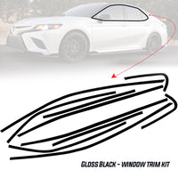 Window Trim Chrome Delete Vinyl Overlay Kit - Gloss Black | 2018-2024 Toyota Camry