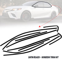 Window Trim Chrome Delete Vinyl Overlay Kit - Satin Black | 2018-2024 Toyota Camry