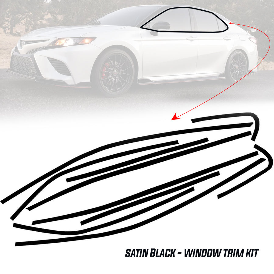 Window Trim Chrome Delete Vinyl Overlay Kit - Satin Black | 2018-2024 Toyota Camry