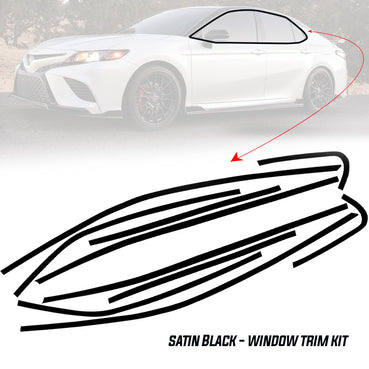 Window Trim Chrome Delete Vinyl Overlay Kit - Satin Black | 2018-2024 Toyota Camry